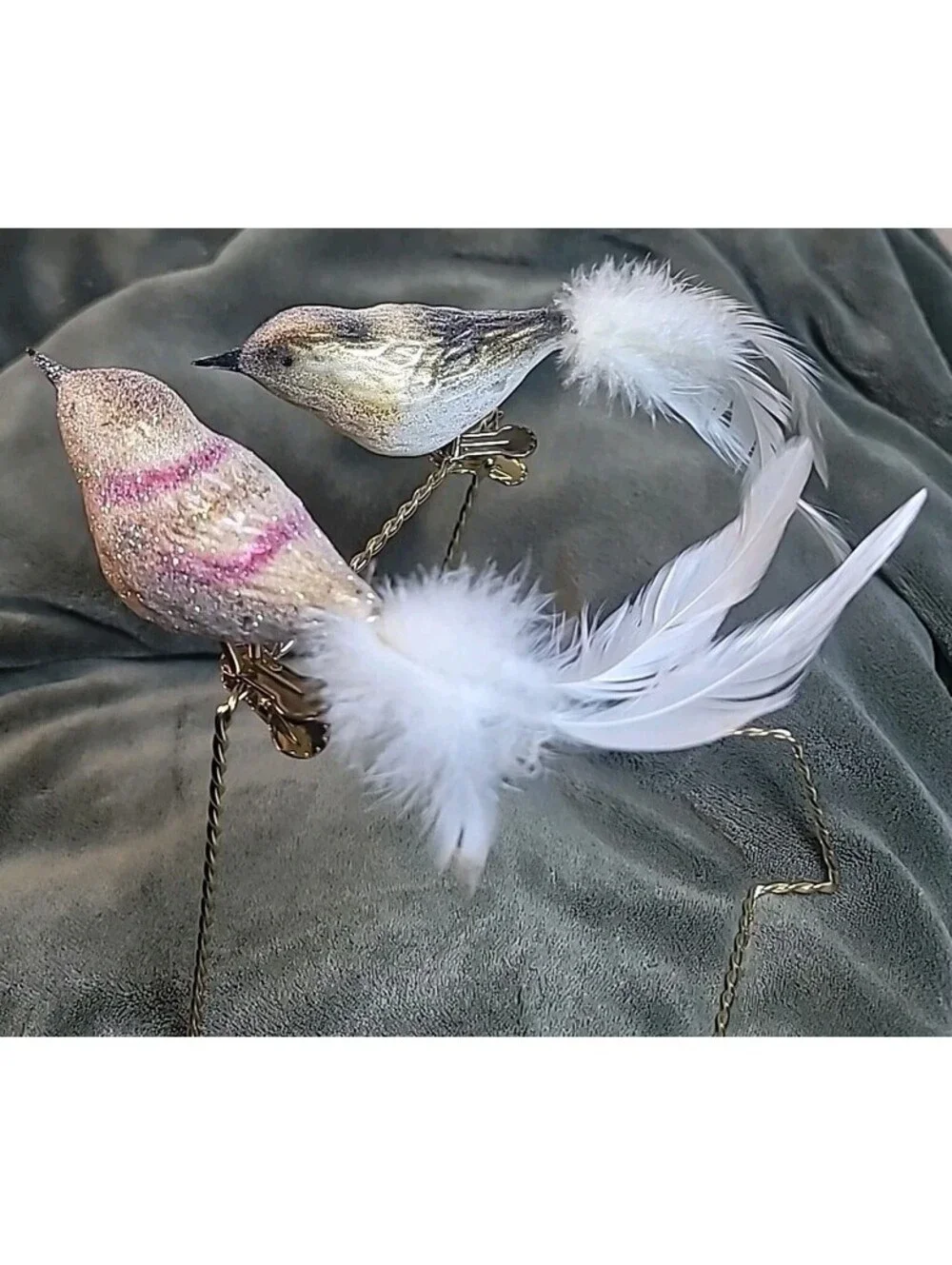 Vintage Mercury Hand Blown Glass Clip On Bird Christmas Ornaments Made In Poland